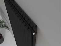 1 x h1800xb600 dubbele design radiator vero mat zwart - afbeelding 2 van  5