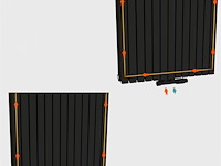 1 x h1800xb600 dubbele design radiator vero mat zwart - afbeelding 5 van  5