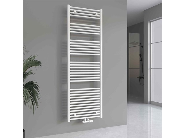 1 x h1800xb600 handdoekradiator mat wit - linteo - afbeelding 1 van  3