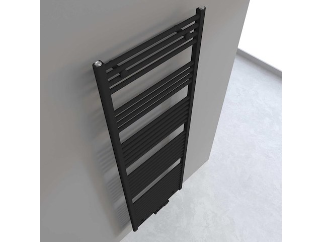 1 x h1800xb600 handdoekradiator mat zwart - linteo - afbeelding 2 van  3