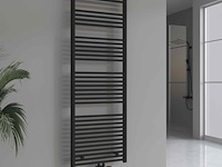 1 x h1800xb600 handdoekradiator mat zwart - linteo - afbeelding 1 van  3