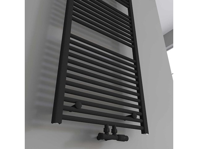 1 x h1800xb600 handdoekradiator mat zwart - linteo - afbeelding 3 van  3