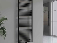 1 x h1800xb600 handdoekradiator mat zwart - linteo - afbeelding 1 van  3
