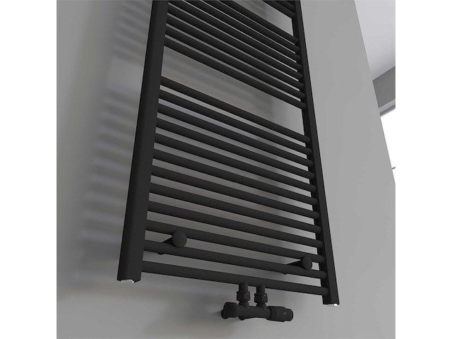 1 x h1800xb600 handdoekradiator mat zwart - linteo - afbeelding 3 van  3