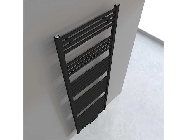 1 x h1800xb600 handdoekradiator mat zwart - linteo - afbeelding 2 van  3