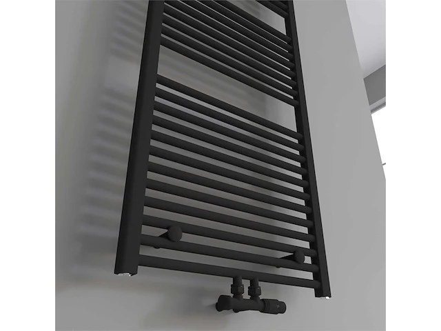 1 x h1800xb600 handdoekradiator mat zwart - linteo - afbeelding 3 van  3