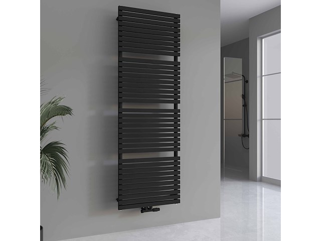 1 x h1800xb600 mat zwart handdoekradiator verezzo - afbeelding 1 van  3