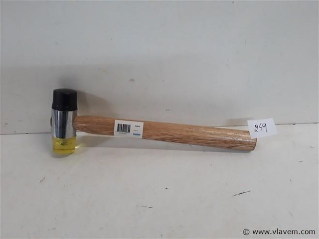 1 x hamer met pvc doppen 30 mm - afbeelding 1 van  2