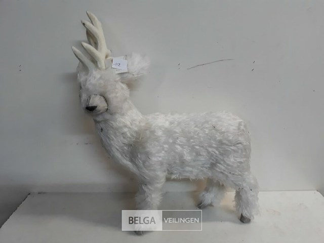 1 x hert 60 cm witte zachte haren - afbeelding 1 van  3