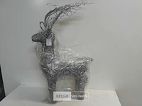 1 x hert staand zilver met verlichting 55x55 cm - afbeelding 2 van  3