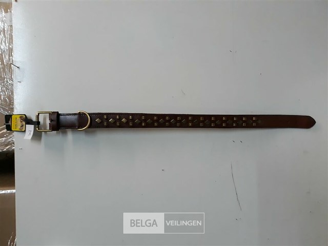 1 x hondenhalsband leer bruin 75 cm 40 mm - afbeelding 2 van  3