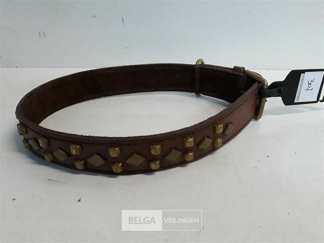 1 x hondenhalsband leer bruin 75 cm 40 mm - afbeelding 3 van  3