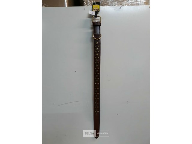 1 x hondenhalsband leer bruin 75 cm 40 mm - afbeelding 2 van  3