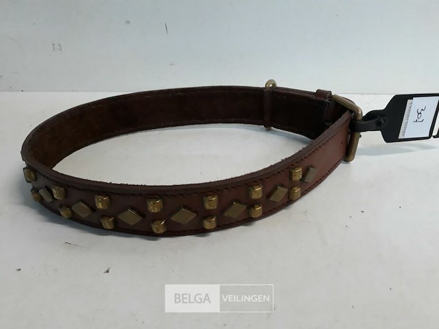1 x hondenhalsband leer bruin 75 cm 40 mm - afbeelding 3 van  3