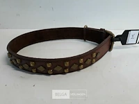 1 x hondenhalsband leer bruin 75 cm 40 mm - afbeelding 3 van  3