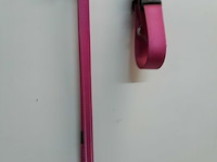 1 x hondenlijn 1,4m + halsband 50 cm roze rogz met fluo strip - afbeelding 2 van  3