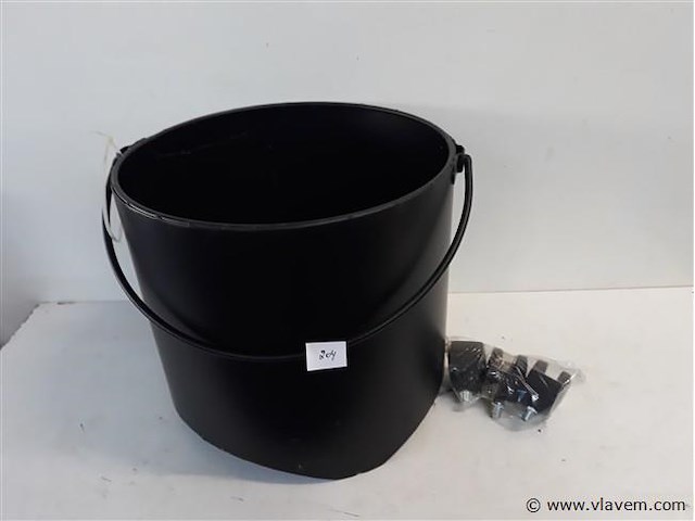 1 x houtblokken emmer zwart - afbeelding 1 van  2