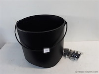 1 x houtblokken emmer zwart - afbeelding 1 van  2