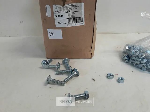 1 x houtbouten met moer verzinkt m8x35 200 stuks - afbeelding 3 van  3
