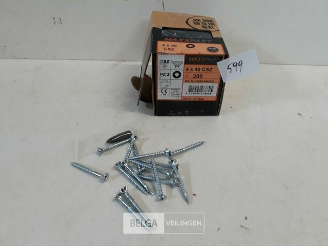 1 x houtschroeven wit verzinkt 4x40mm 200 stuks - afbeelding 1 van  3