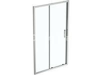 1 x ideal standard connect 2 - schuifdeur, 2-delig, 120 cm, silver bright/helder glas k9277eo (nr 15-17) - afbeelding 2 van  3