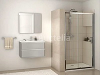 1 x ideal standard connect 2 - schuifdeur, 2-delig, 120 cm, silver bright/helder glas k9277eo (nr 15-17) - afbeelding 2 van  3