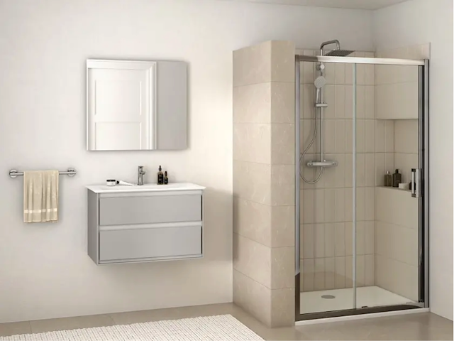1 x ideal standard connect 2 - schuifdeur, 2-delig, 120 cm, silver bright/helder glas k9277eo (nr 15-17) - afbeelding 3 van  3