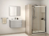 1 x ideal standard connect 2 - schuifdeur, 2-delig, 120 cm, silver bright/helder glas k9277eo (nr 15-17) - afbeelding 3 van  3