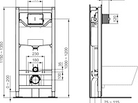 1 x ideal standard prosys inbouwspoelreservoir 120m voor wandcloset (nr. 15-07) - afbeelding 2 van  4