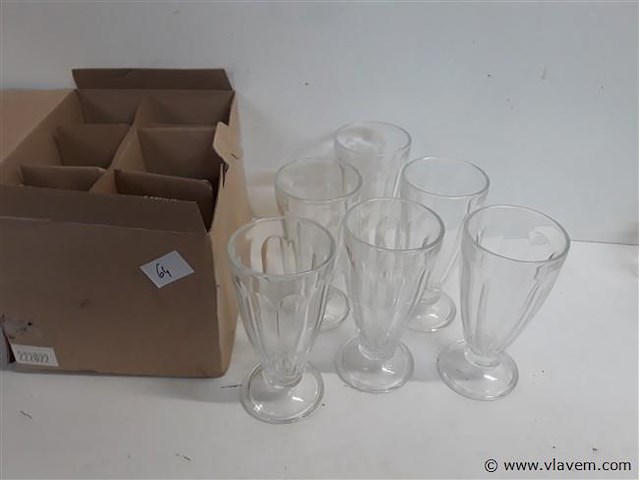 1 x ijscoupe 16 cm glas 6 stuks - afbeelding 1 van  2