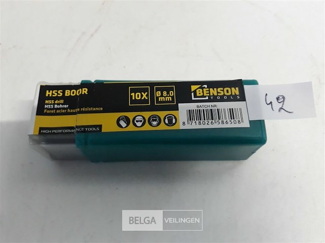 1 x ijzerboor 8,0 mm 10 stuks - afbeelding 1 van  3