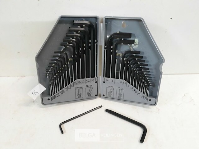 1 x inbussleutels in set metrische+duimse made in germany - afbeelding 2 van  3