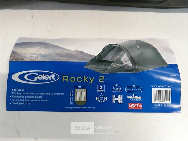 1 x kampeertent 2 personen gelert rocky 2 - afbeelding 3 van  3