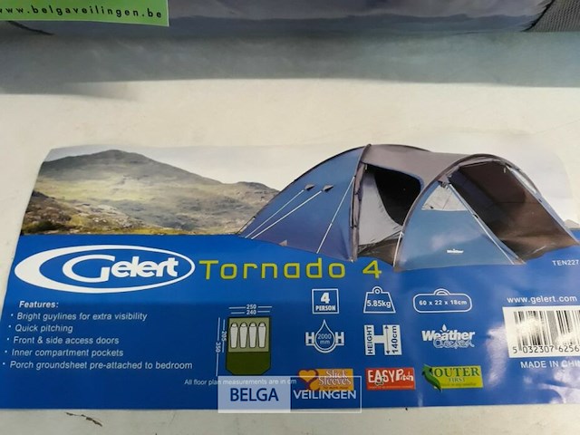 1 x kampeertent 4 personen gelert tornado 4 - afbeelding 3 van  3