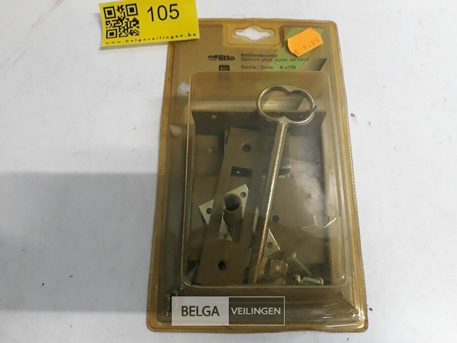 1 x kelderslot 100 mm r met lange sleutel - afbeelding 1 van  3
