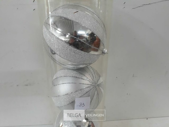 1 x kerstballen pvc 3 stuks zilver xxl - afbeelding 3 van  3