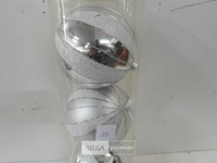 1 x kerstballen pvc 3 stuks zilver xxl - afbeelding 3 van  3