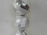 1 x kerstballen pvc 3 stuks zilver xxl