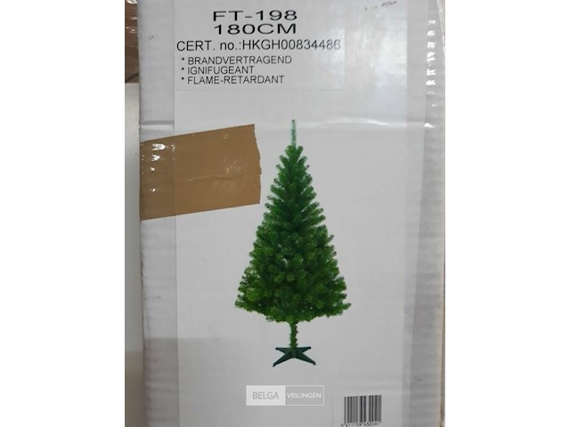 1 x kerstboom 1,8 m pvc voet groen - afbeelding 2 van  3