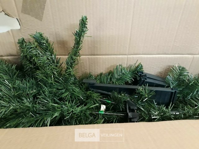 1 x kerstboom 1,8 m pvc voet groen - afbeelding 3 van  3