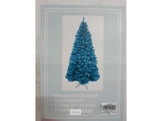 1 x kerstboom 2,1 m metalen voet groen - afbeelding 2 van  3