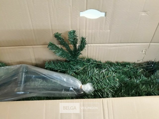 1 x kerstboom 2,1 m metalen voet groen - afbeelding 3 van  3