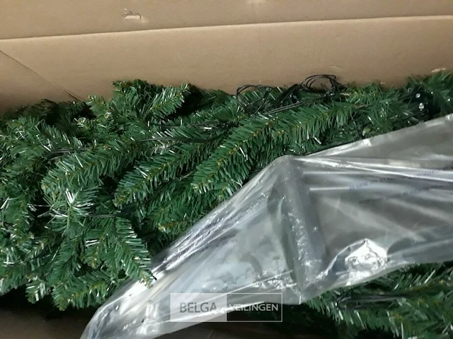 1 x kerstboom 2,4 m metalen voet groen met 536 led lampen - afbeelding 3 van  3