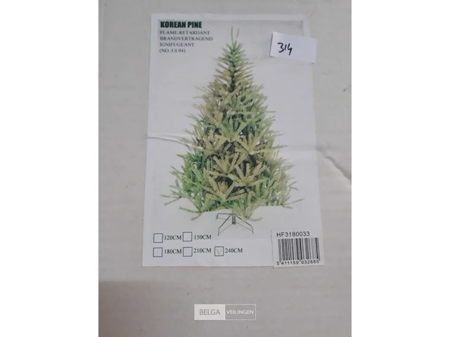 1 x kerstboom 2,4 m metalen voet groen - afbeelding 2 van  3