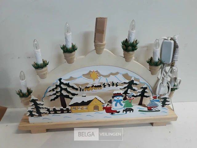 1 x kerstdorp met lampen 43x33 cm - afbeelding 3 van  3