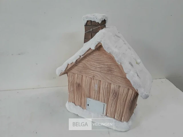 1 x kersthuis met verlichting 30x19x40 cm - afbeelding 3 van  3