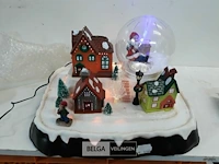 1 x kersthuisje met verlichting optic fiber showmodel
