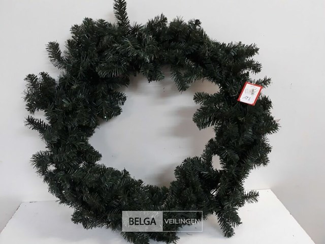 1 x kerstkrans groen 70 cm - afbeelding 2 van  3