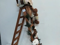 1 x kerstman op ladder 90 cm - afbeelding 2 van  3