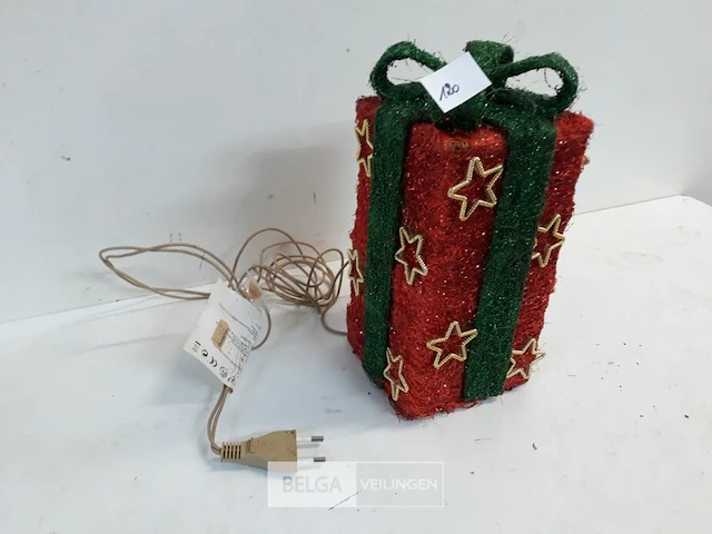 1 x kerstpakje met verlichting rood - afbeelding 3 van  3
